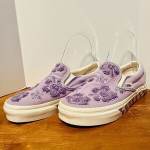 Vans Emma Mulholland On Holiday Classic Slip-On M 4 W 5.5 Purple Floral Chenille